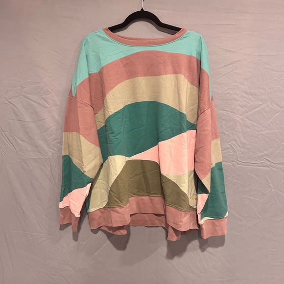 Ascend Tops - Ascend Multicolor Striped Sweatshirt